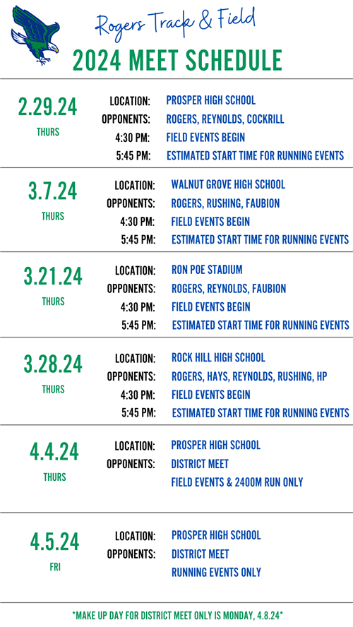 24 Track Meet Schedule